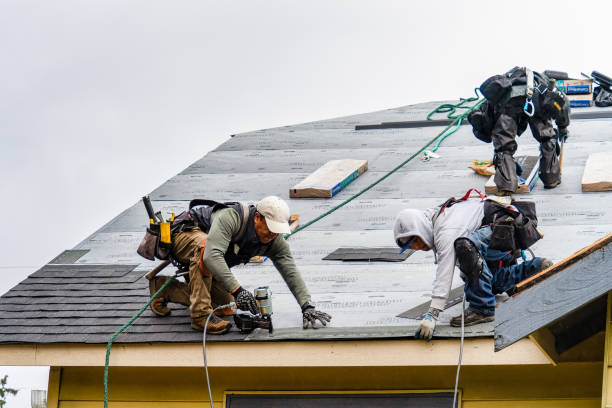 Professional Gutter Installation technician working in Lyons, NY